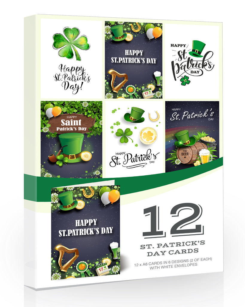12 x St Patricks Day Greeting Cards with Envelopes from Olivia Samuel