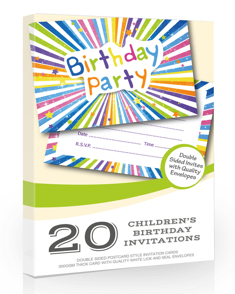 20 x Childrens Birthday Party Invitation Cards