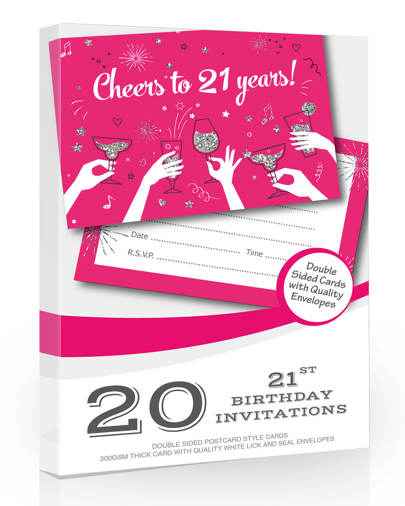 20 x Ladies 21st Birthday Party Invitations