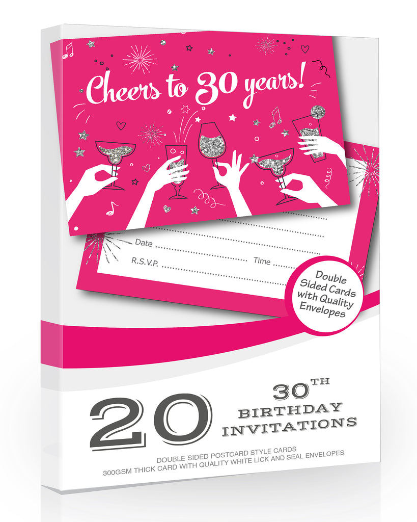 20 x Ladies 30th Birthday Party Invitations