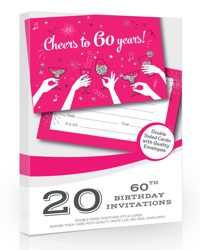 60th Birthday Party Invitation Cheers to 60 Years