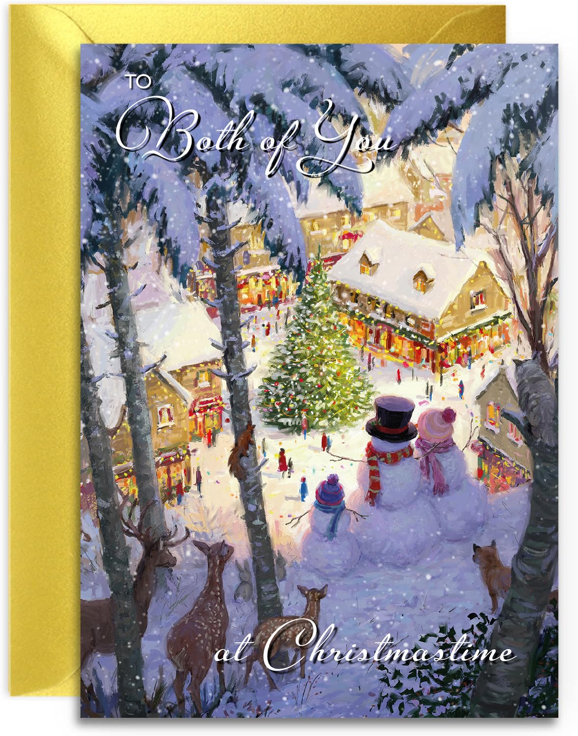 Olivia Samuel Weihnachtskarte „Dressing The Snowman“ – A5, 148x210 Mm, Glänzend, Mit Umschlag