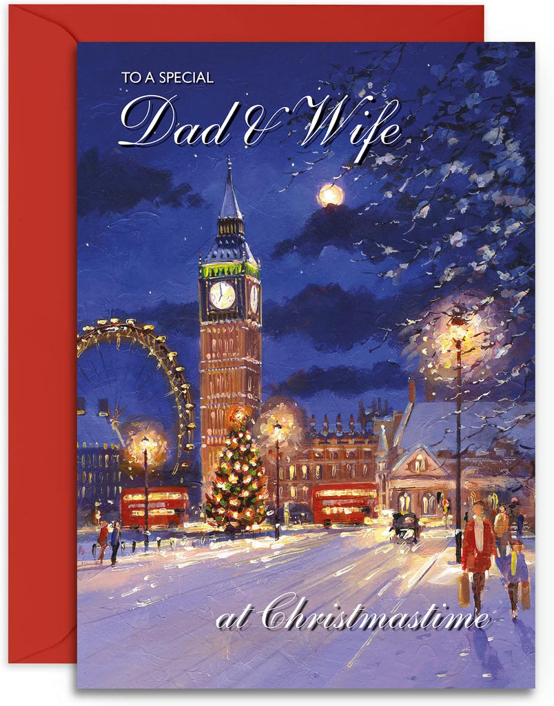 Dad and Wife Christmas Card from Olivia Samuel - London Eye and Big Ben - Image 1