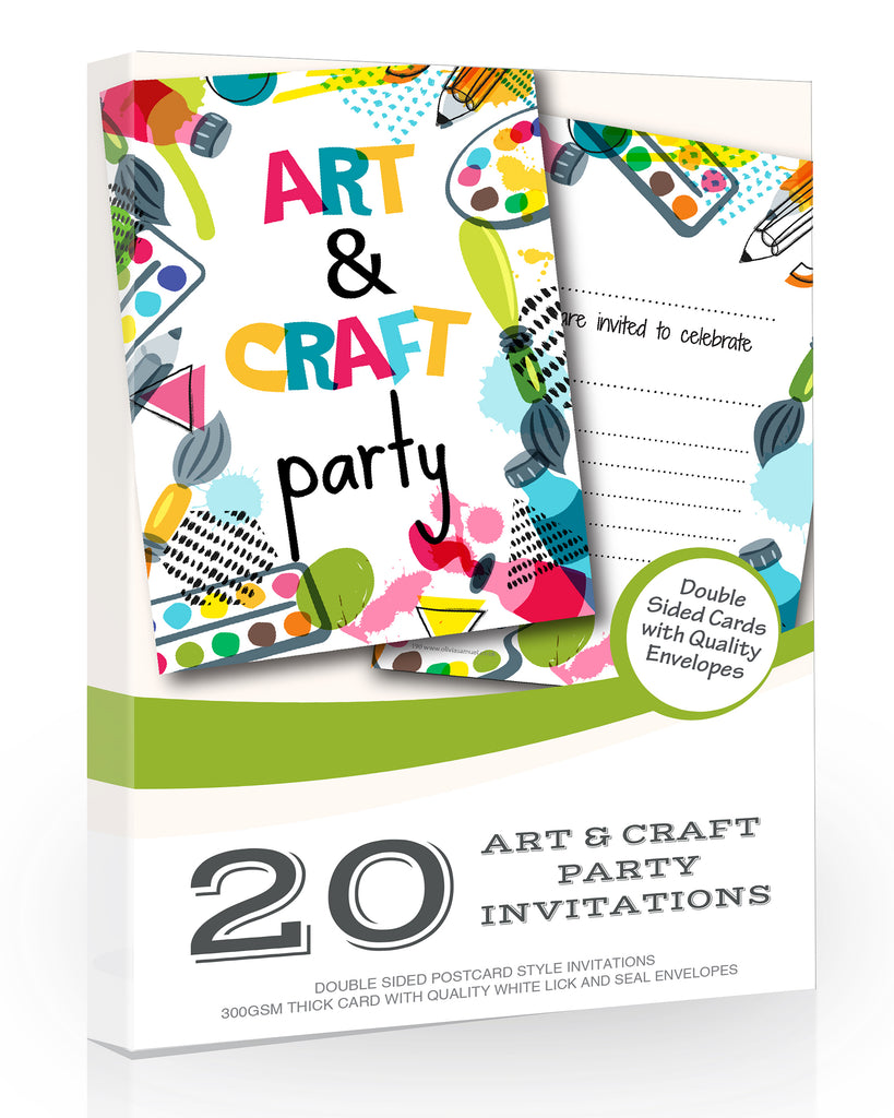 Art and Craft Party Invitations Pack 20