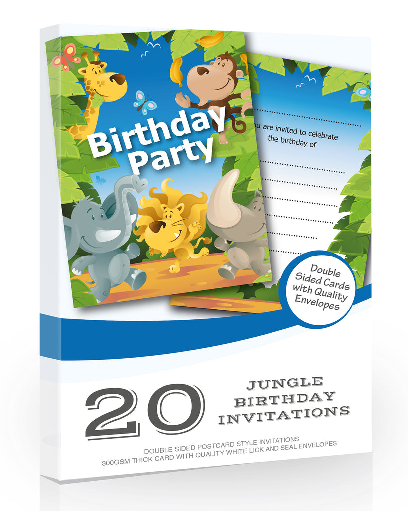 Birthday Party Jungle Invitations Pack 20
