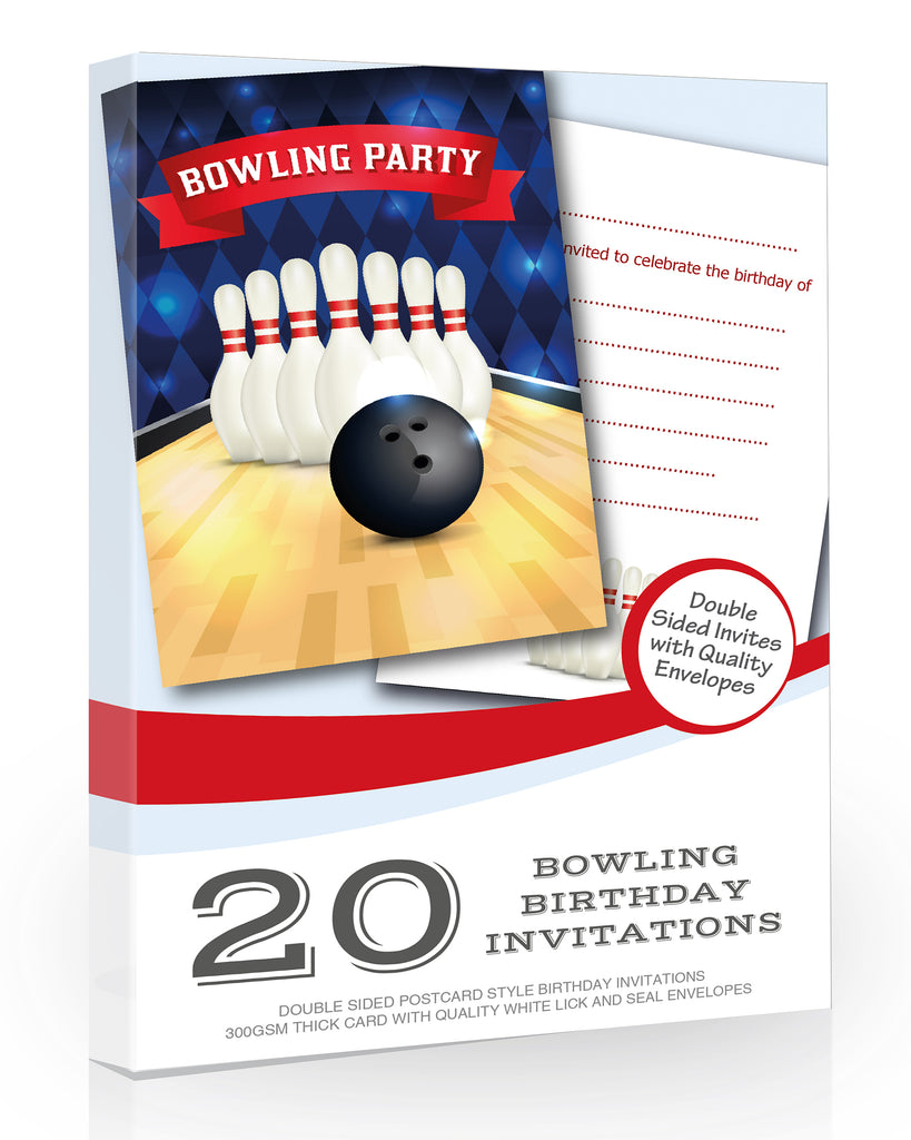 Bowling Party Invitations Pack 20