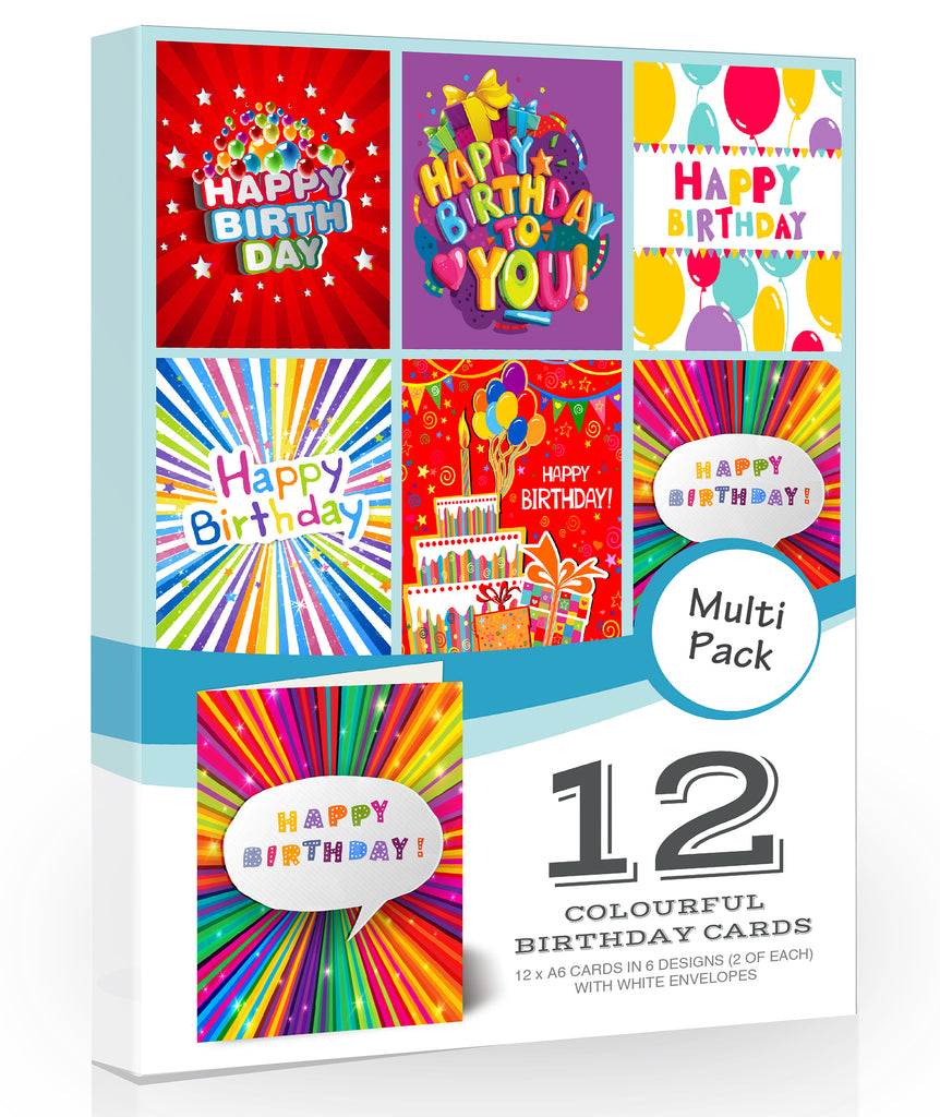 Colourful Birthday Cards - Multipack from Olivia Samuel