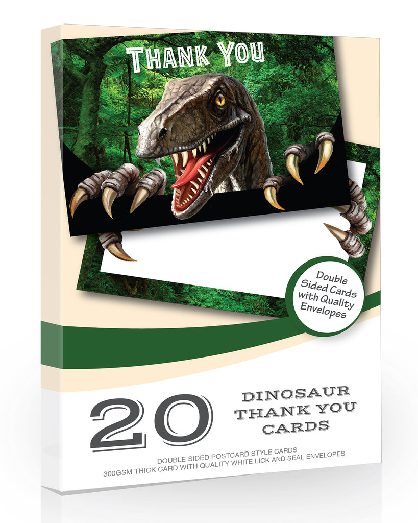 Dinosaur Thank You Cards Pack 20