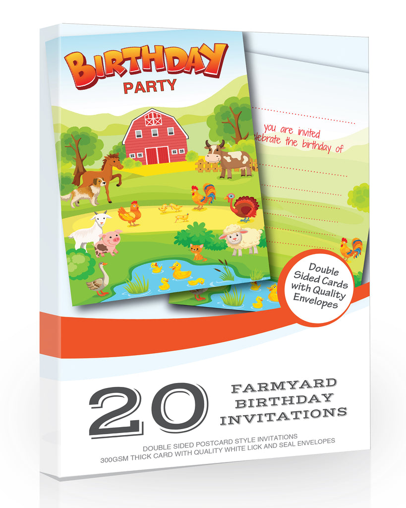 Farm Birthday Party Invitations Barnyard Pack