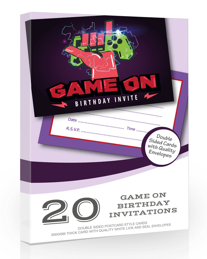 Gamer Party Birthday Invitations