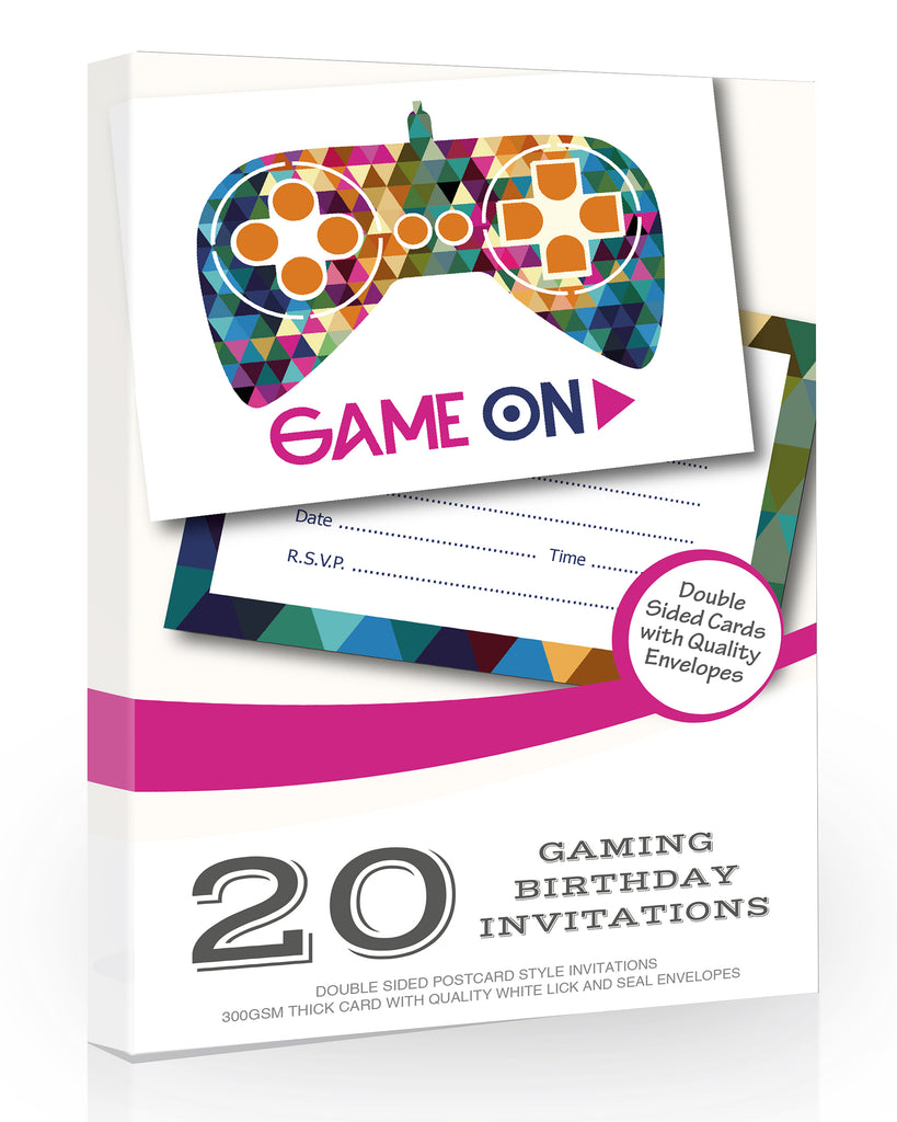 Gaming Party Invitations 20 Pack