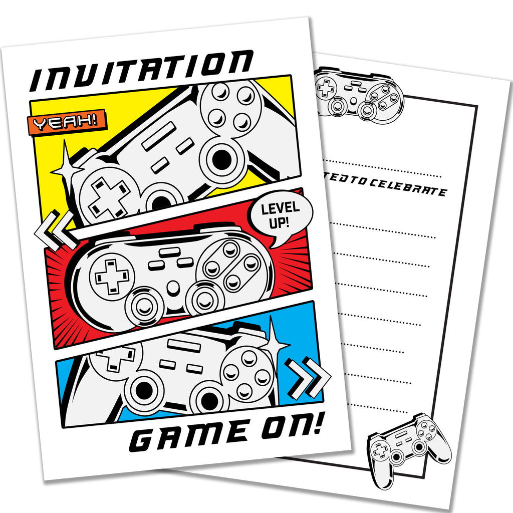 Gaming Party Invitations with Envelopes
