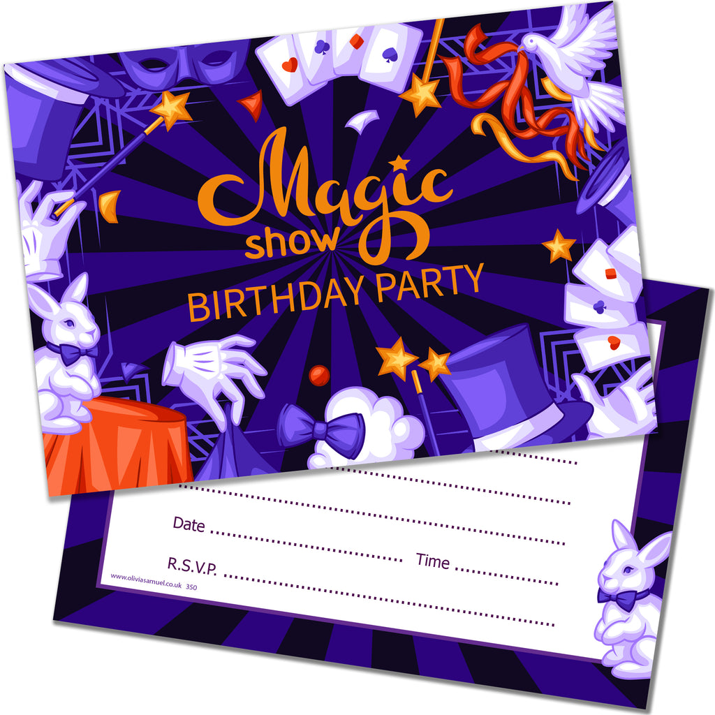 Magic Show Party Birthday Invitations Pack 20