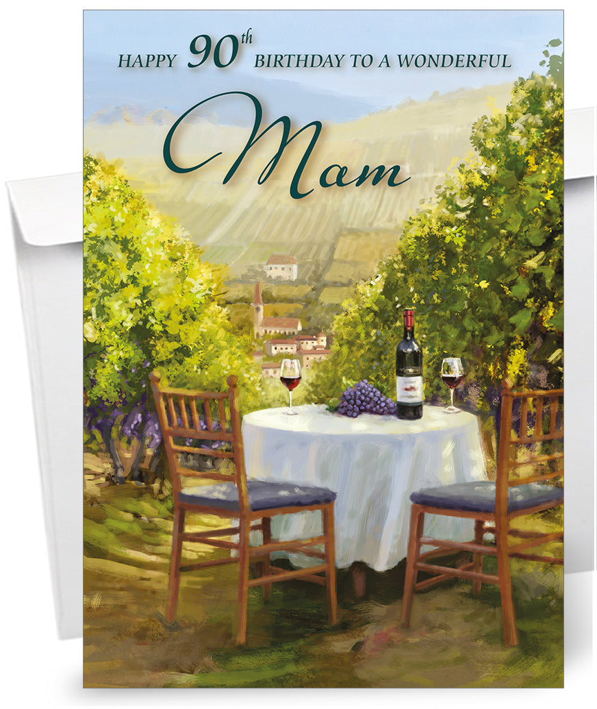 Olivia Samuel Biglietto Di Auguri 90° Compleanno - Formato A5 Con Busta, Carta 300g/m², Design Giardiniere