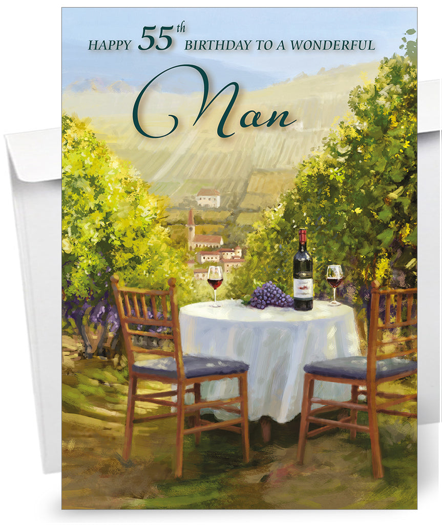 Nan 55th Birthday Card from Olivia Samuel - Sunshine and Wine - Image 4