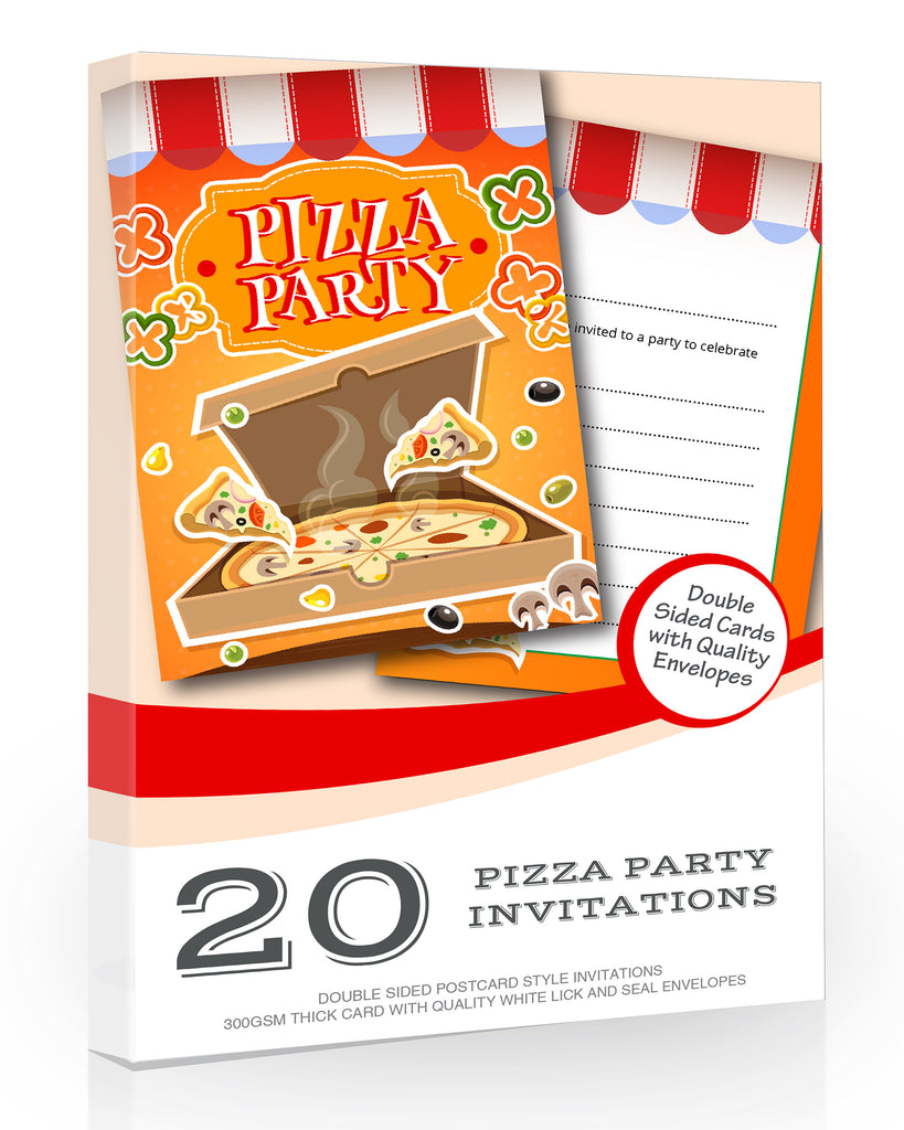 Pizza Party Invitations Pack 20