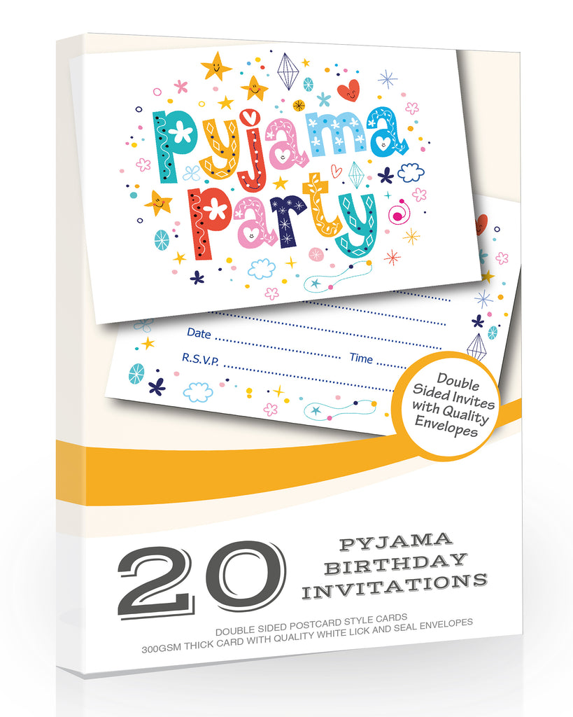 Pyjama Party Invitations Pack 20