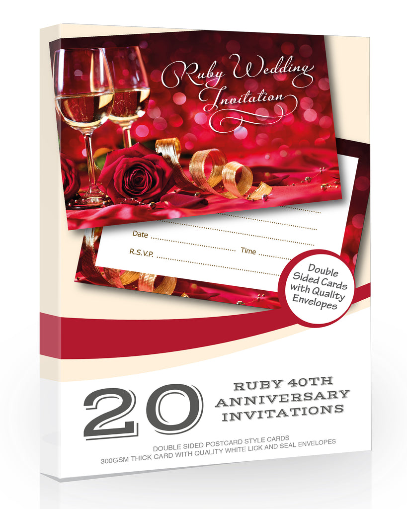 Ruby Anniversary Invites Pack 20