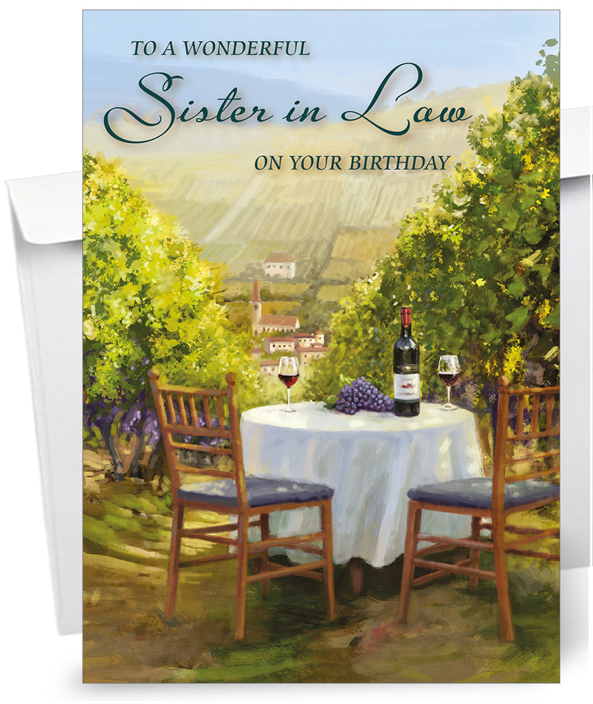 Sister in Law Birthday Card from Olivia Samuel - Sunshine and Wine - Image 4