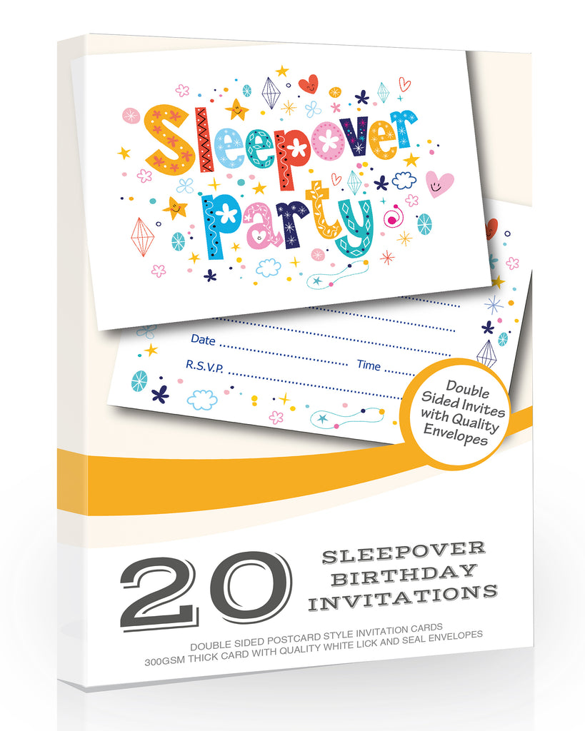 Sleepover Birthday Party Invitations Pack 20