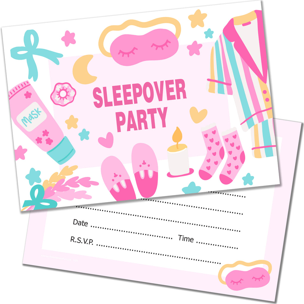 Sleepover Party Invitations with Envelopes Pack 20