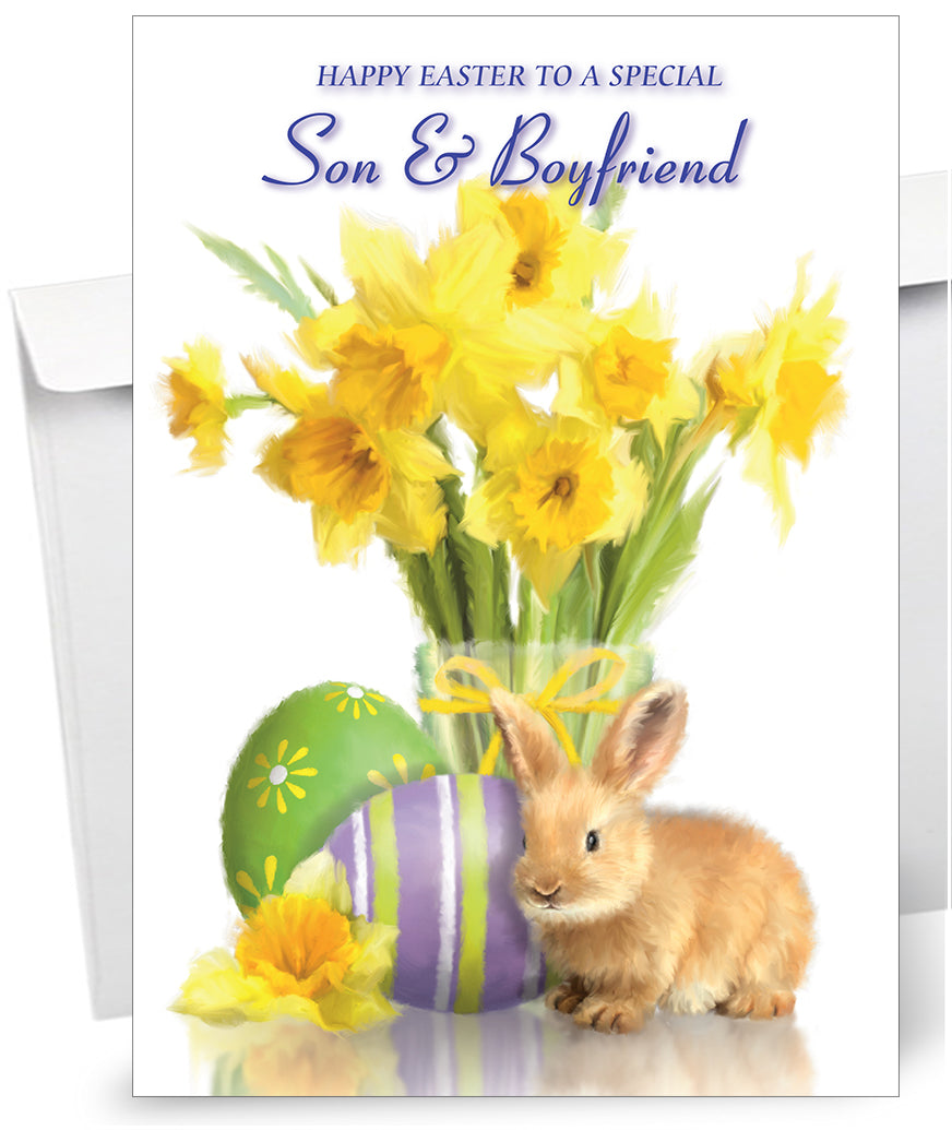 Son & Boyfriend Easter Card from Olivia Samuel - Gloss Medium Sized Ca ...
