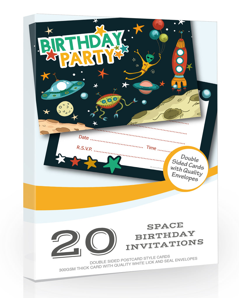 Space Birthday Party Invitations Pack 20
