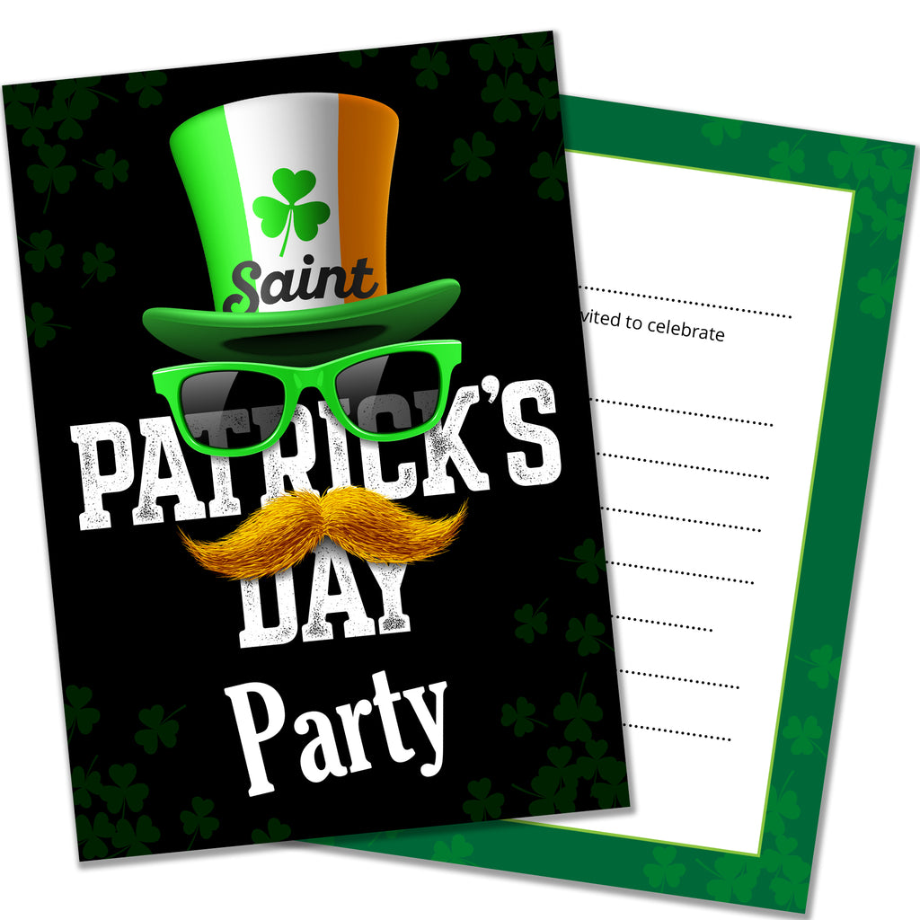 St Patricks Day Party Invitations Pack 20 with Envelopes