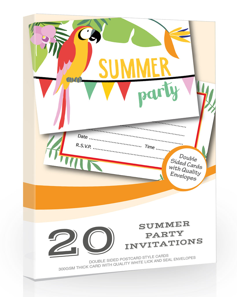 Summer Party Invitations Pack 20