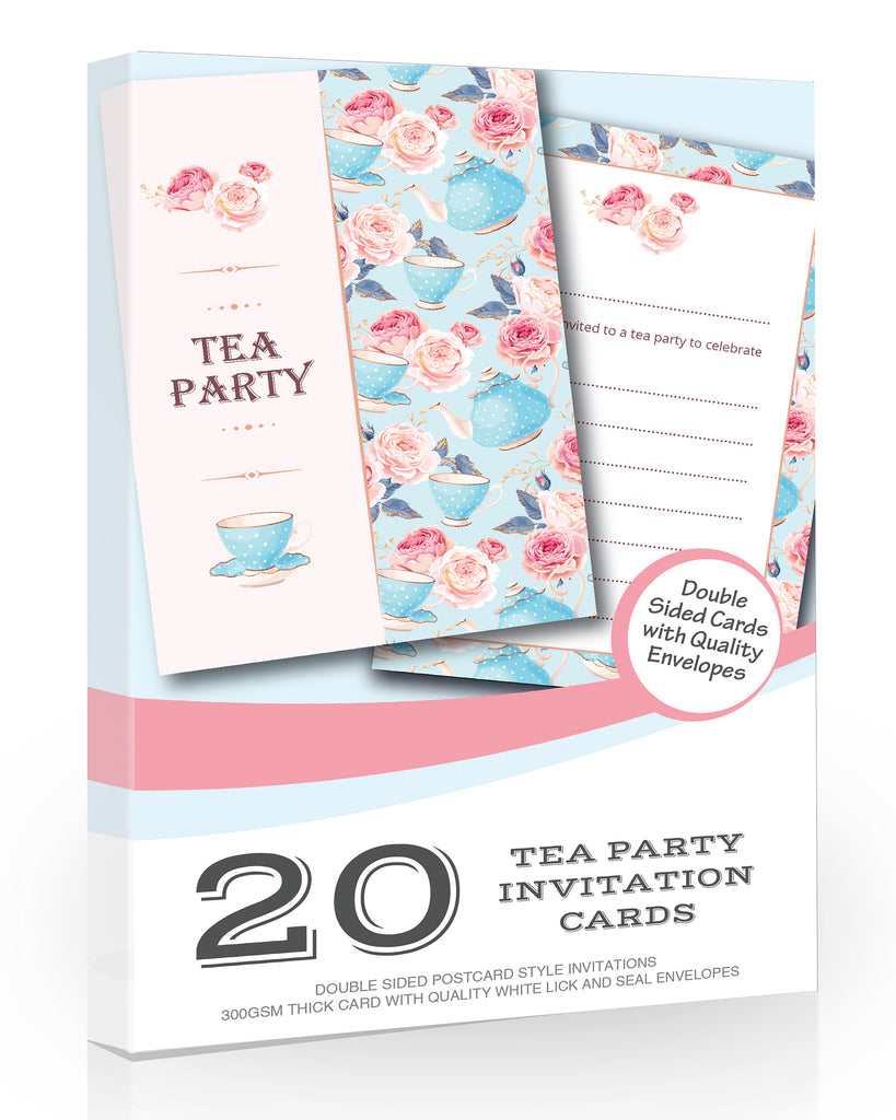 Tea Party Invitations Pack 20