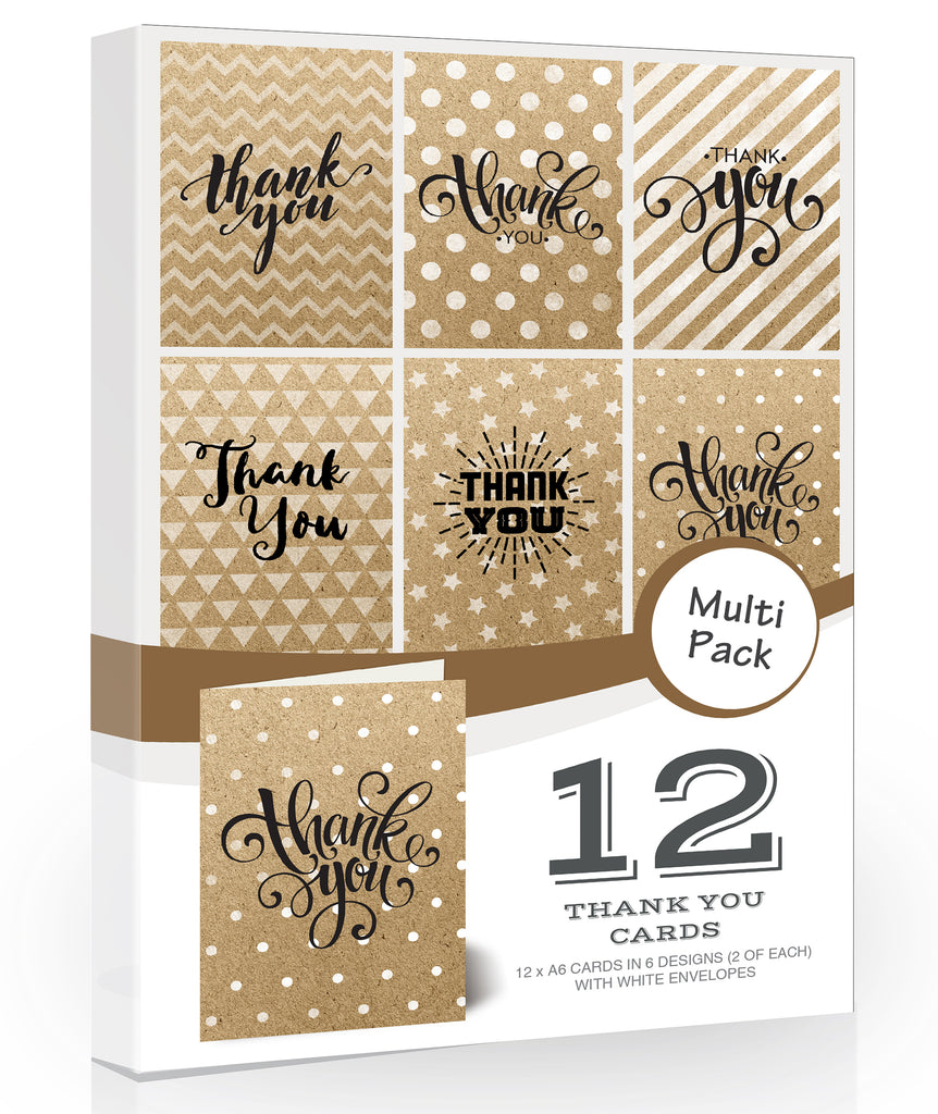 Thank You Cards - Kraft Style by Olivia Samuel - Pack 12