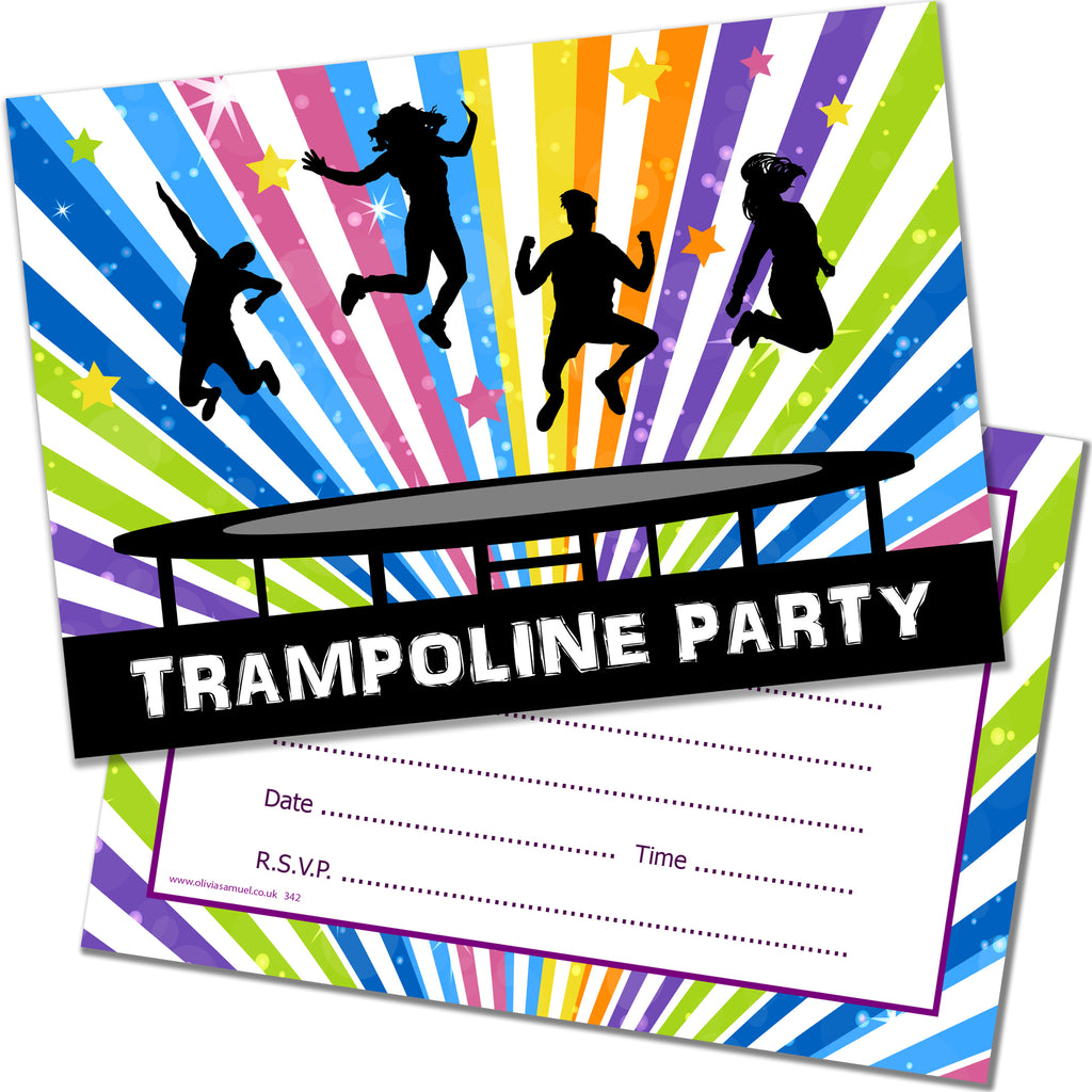 Trampoline Party Invitations with Envelopes Pack 20