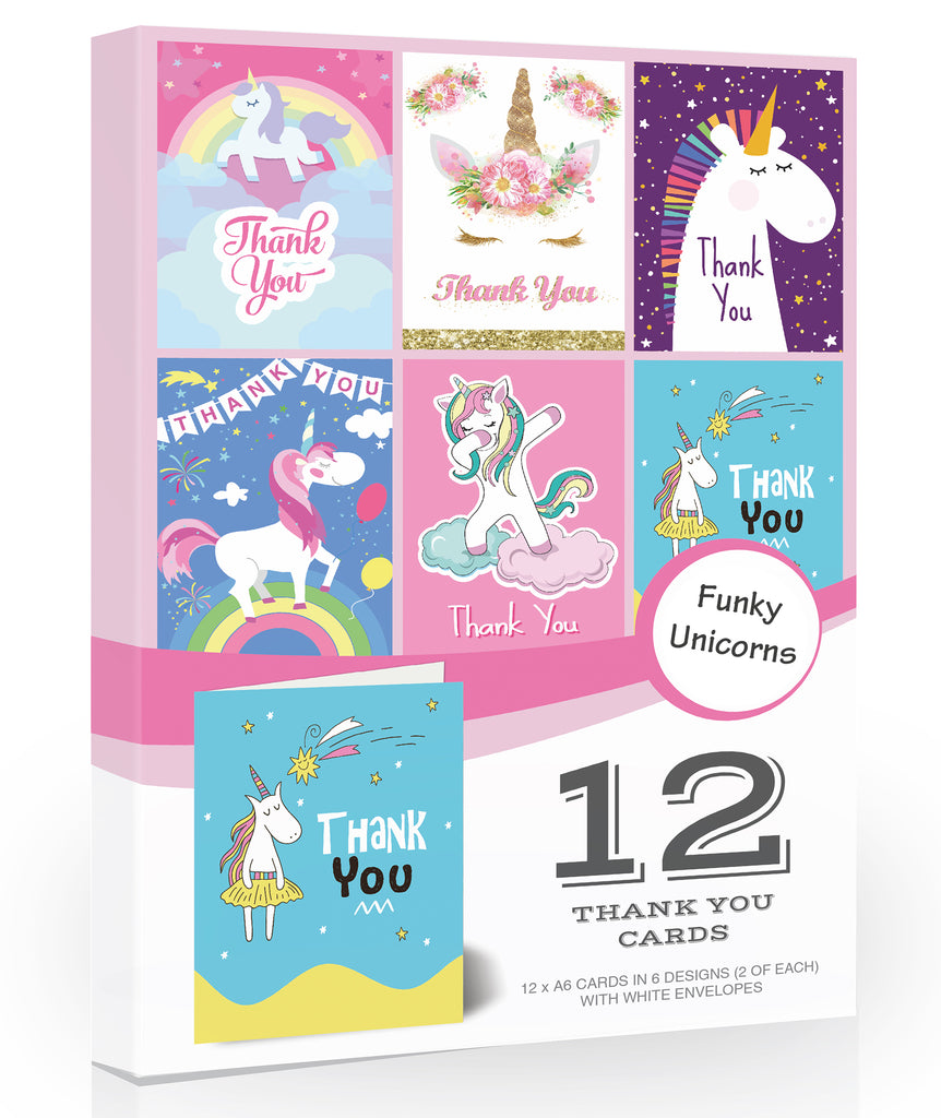 Unicorn Thank You Cards by Olivia Samuel Multipack of 12